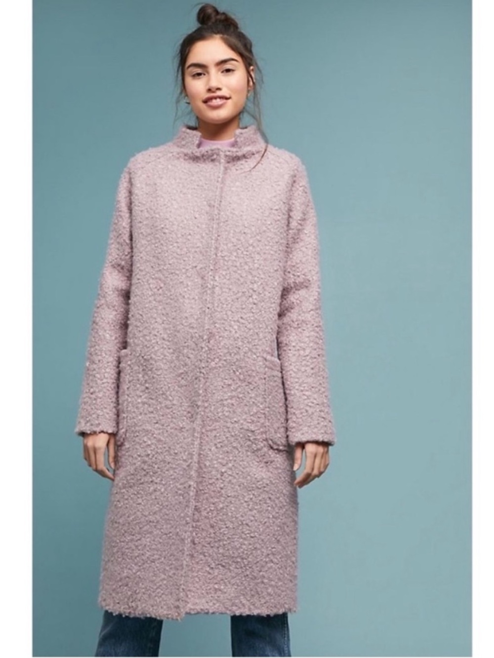 Anthropologie Greylin Windermere Boucle Coat Purple Lilac Lavender Pastel Medium